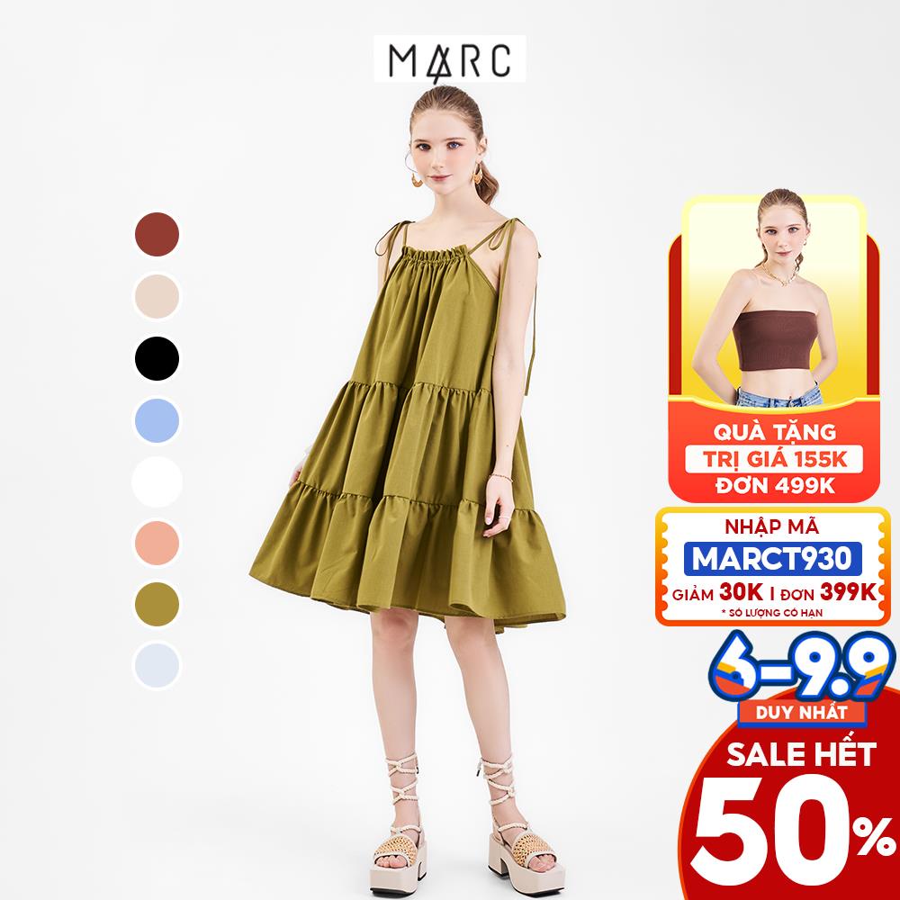 Đầm nữ MARC FASHION dây cổ rút dây 3 tầng CBVH057922