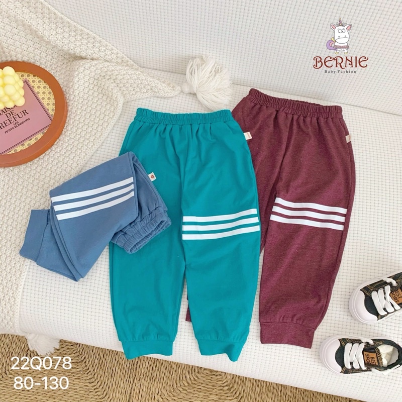 Set 3 quần bé trai Bernie thu đông chất cotton cho bé từ 9-23kg-22Q078