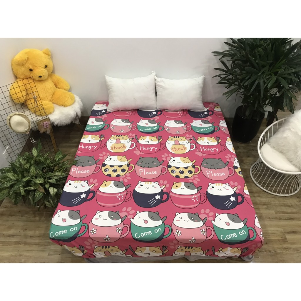 Ga Chống Thấm Cotton Hàn Quốc Mèo Hoạt Hình CTT9