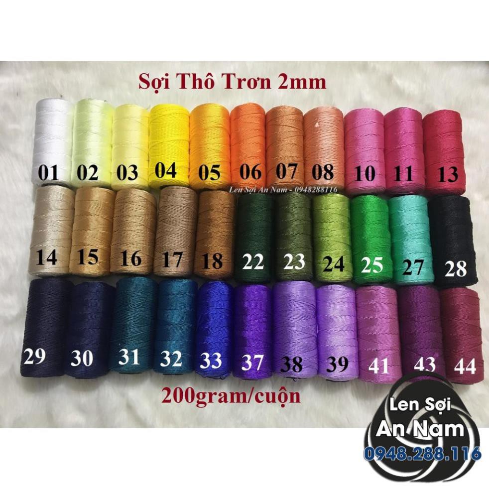 [Bảng 3] Sợi Thô Trơn 2mm - Len Sợi An Nam - Sỉ Lẻ