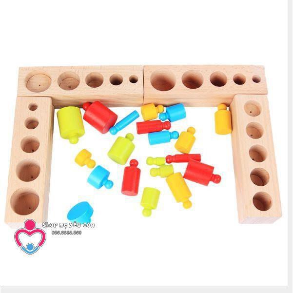 SẬP GIÁ] Set 4 bộ núm trụ Montessori bằng gỗ cho bé