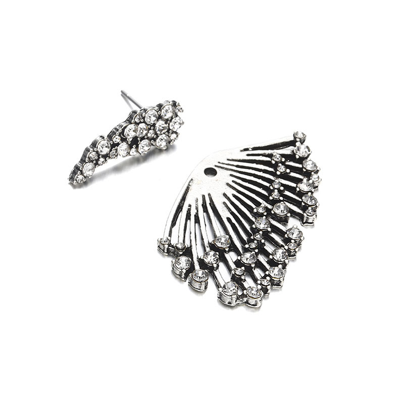 Gmai 1 Khuyên Tai Nữ Trang Dáng Không Đối Xứng Tạo Hình Chiếc Lá Vintage