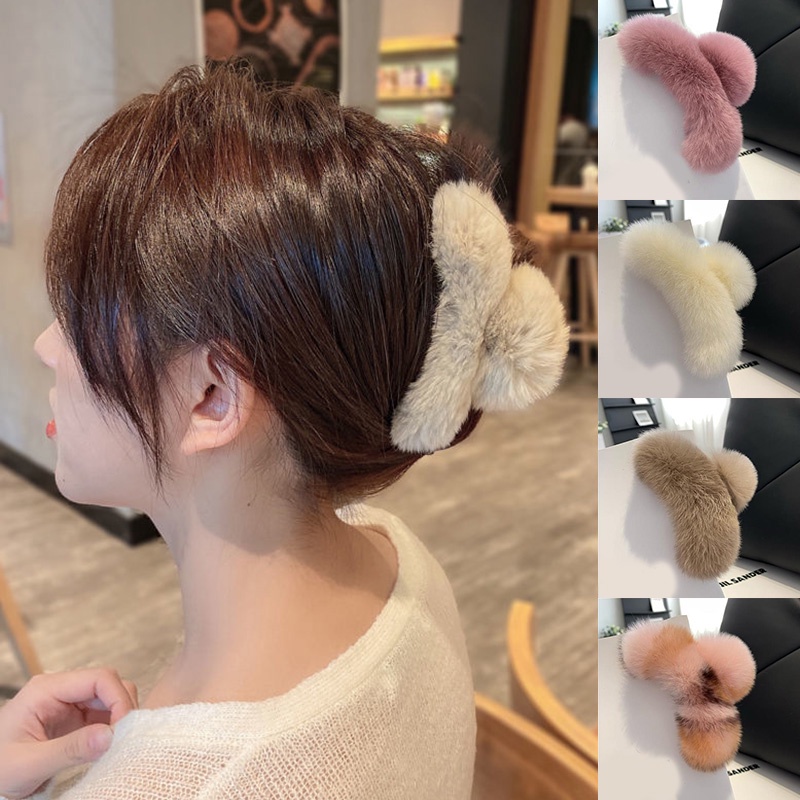 Kẹp Tóc Lông Thỏ Cỡ Lớn Thời Trang