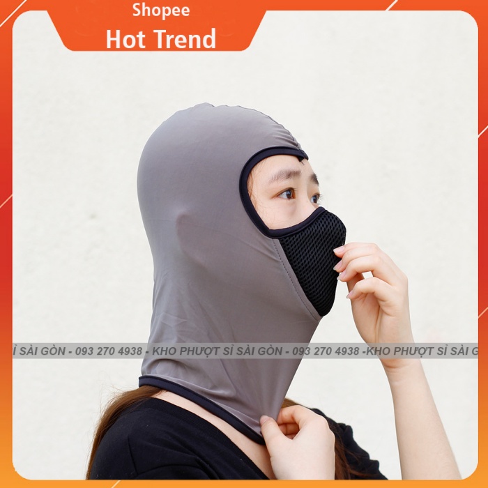 Khăn trùm đầu Ninja Ari X2 cao cấp phiên bản lưới lọc bụi dùng đội mũ bảo hiểm fullface - nón 3/4 - Khăn ninja Ari