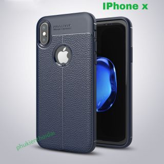 Iphone x ốp lưng chống sốc vân da cao cấp