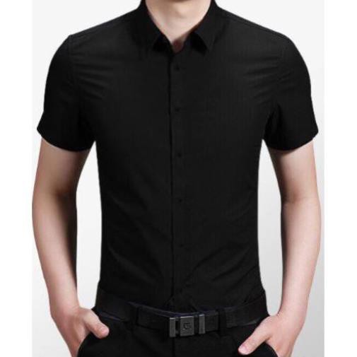Áo sơ mi nam trơn, cộc tay, vải mềm mại, không nhăn, thấm hút mồ hôi tốt, dáng chuẩn, năng động, trẻ trung | BigBuy360 - bigbuy360.vn