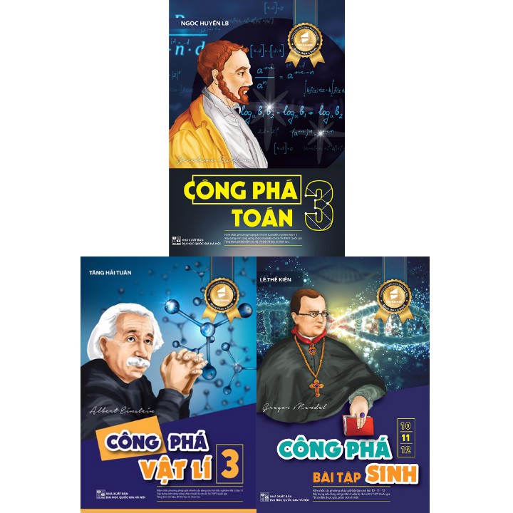 Sách Bổ Trợ - Combo Công Phá Bài Tập Sinh Lớp 10-11-12, Công Phá Toán 3 (Lớp 12), Công Phá Vật Lí 3 (Lớp 12)