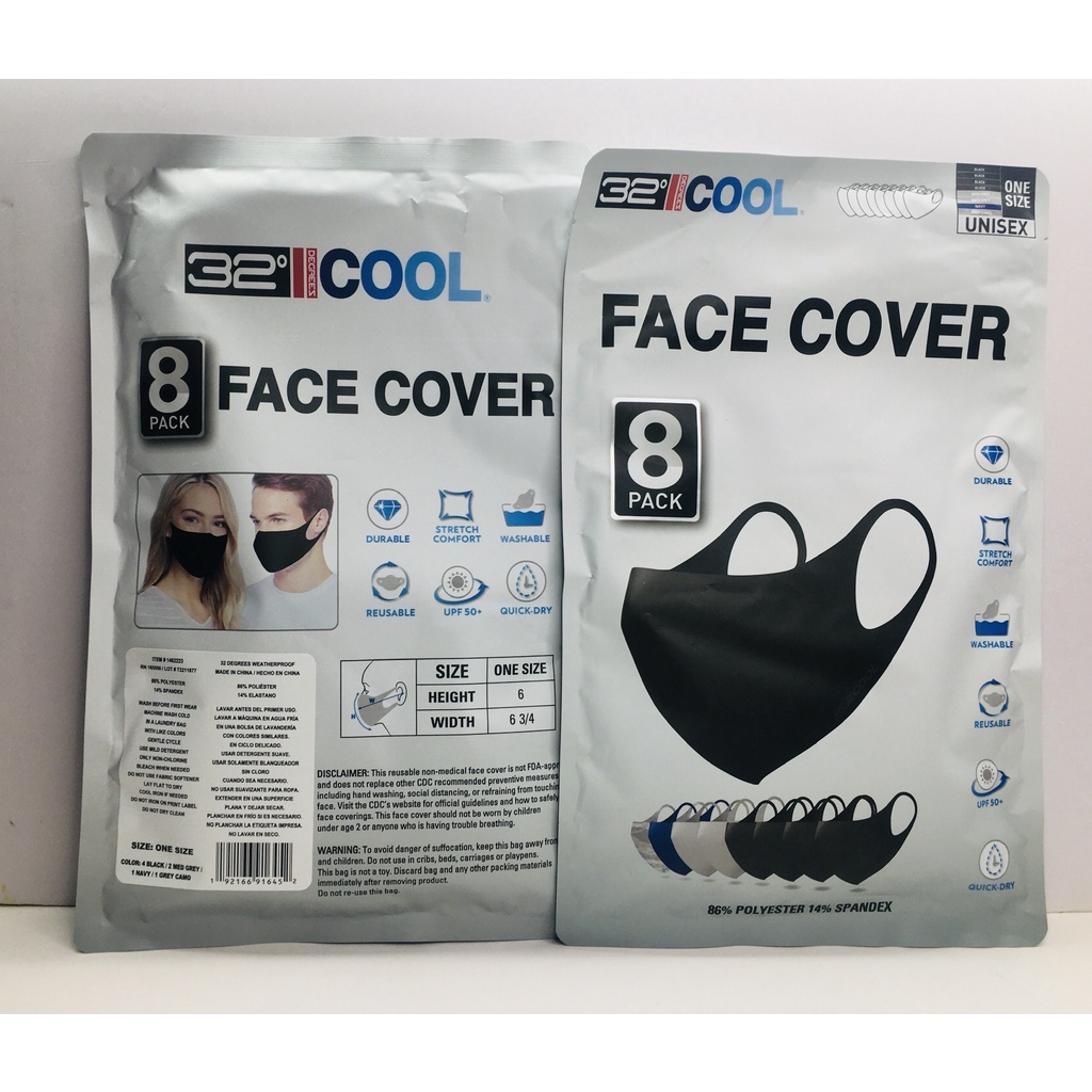 Khẩu trang 32 độ Cool face cover 8 cái-Hàng Mỹ