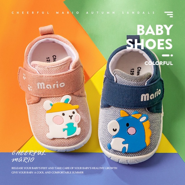 Giày tập đi cho bé Mario thú GM5 siêu mềm êm chân 1-3 tuổi