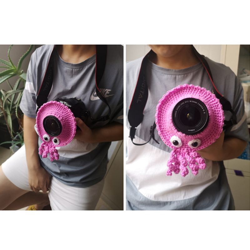 Mary☆Animal Camera Buddies Lens Accessory for Kid Photography Knitted Octopus Toy Posing Photo Props