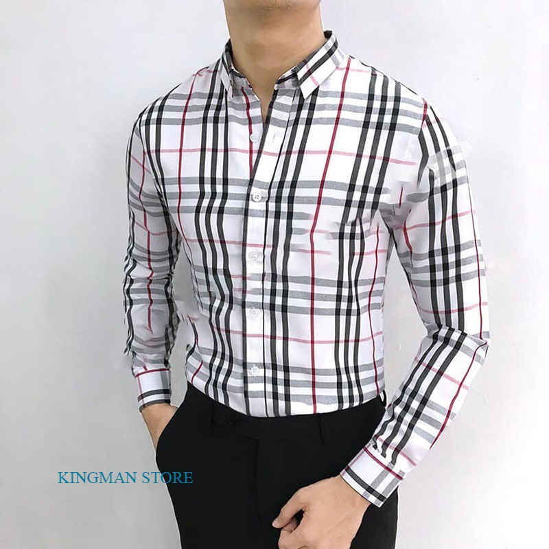 Áo Sơ Mi Dài Tay Kẻ Caro, Áo Sơ Mi Nam Công Sở Chất Vải Mềm Mại Thấm Hút Mồ Hôi - Kingman Store