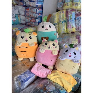 Gấu bông huggies 50x50 cm kèm chăn 80x80cm