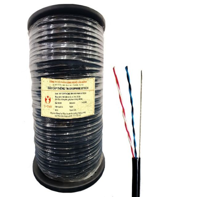 Bán sỉ dây cáp mạng 4 lõi đồng có gia cường 20m 40m 60m 80m 100m đi ngoài trời khuyến mãi bấm sẵn 2 đầu cáp [FREE SHIP]