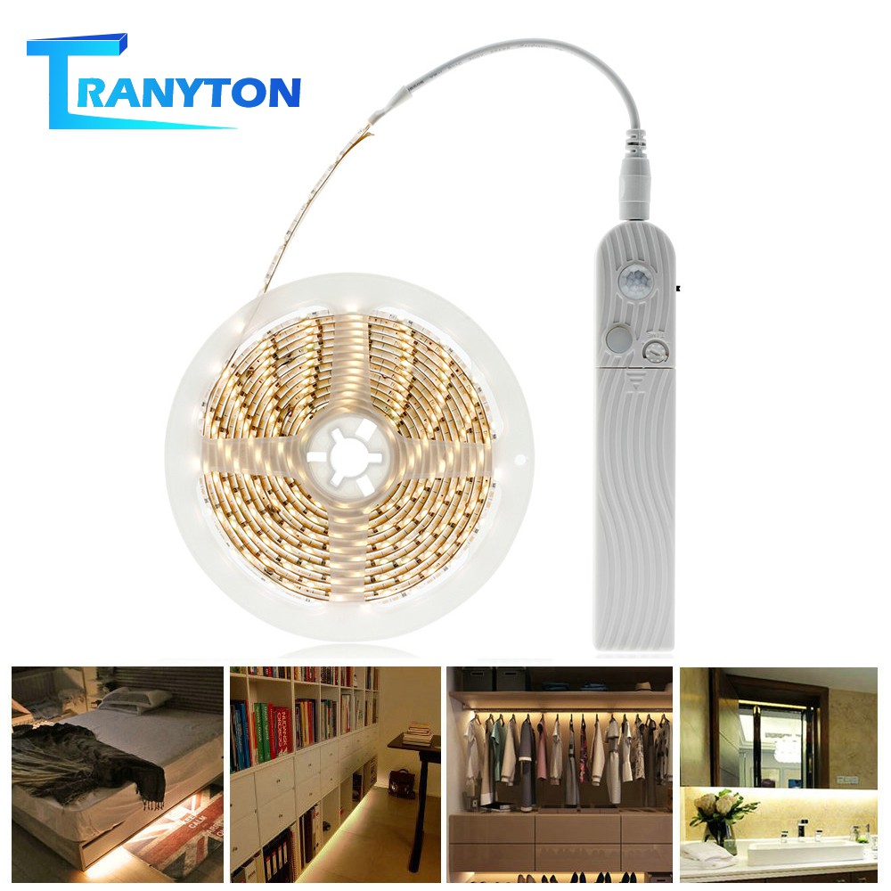 5V 2835 LED Strip with PIR Motion Sensor Switch Controller Bedroom Night Light