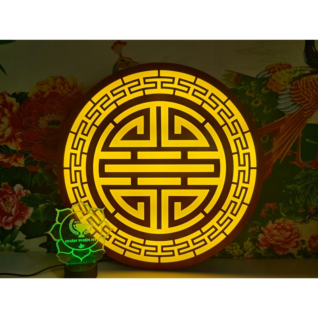 Đèn thờ hào quang CNC Chữ Thọ Hán giá gốc tại xưởng