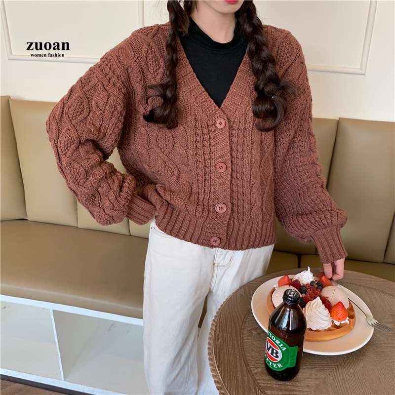 SUXI Áo khoác Cardigan tay dài kiểu dáng thời trang phong cách Hàn Quốc