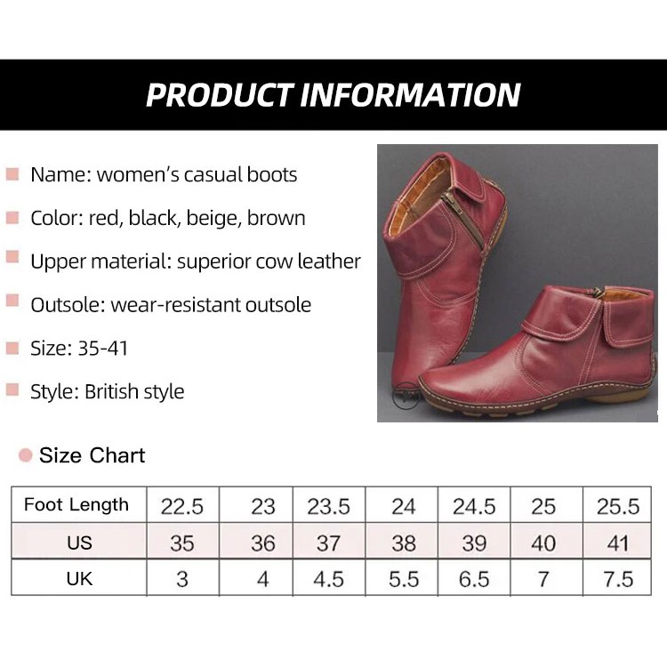 Giày boot mũi tròn có dây kéo xinh xắn hợp thời trang dành cho nữ