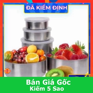 Bộ 5 bát inox đựng thực phẩm cao cấp có nắp đậy tiện lợi 💖 imp mart