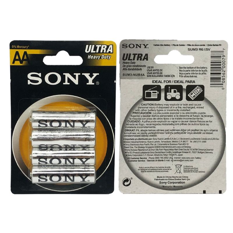 Pin Sony Ultra AA,AAA R03, R6 Cao cấp an toàn cho môi trường - Vỉ 4 viên