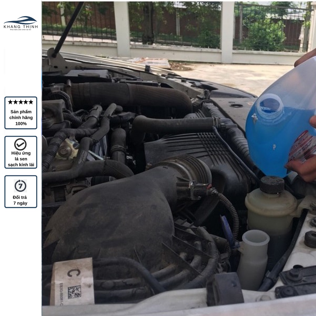 Viên sủi rửa kính ô tô chính hãng tẩy sạch kính xe hơi, tạo hiệu ứng lá sen chống bám nước