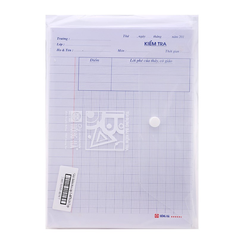 Giấy kiểm tra cấp 1, 2- 3 Hồng Hà