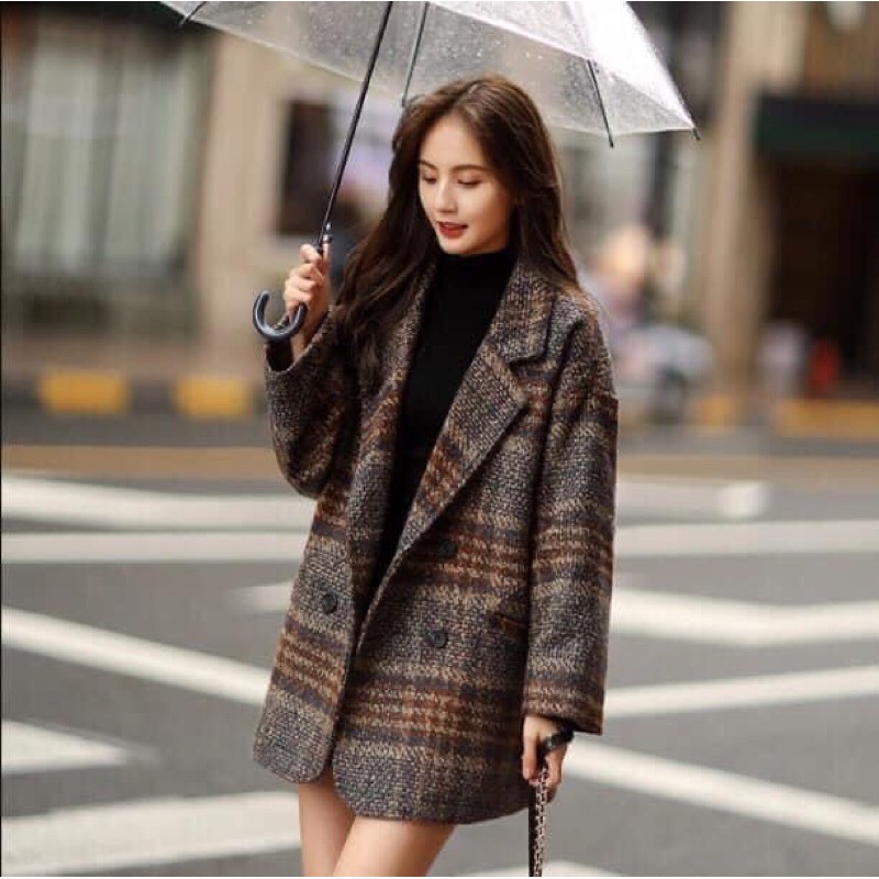 Áo dạ kẻ KOREA