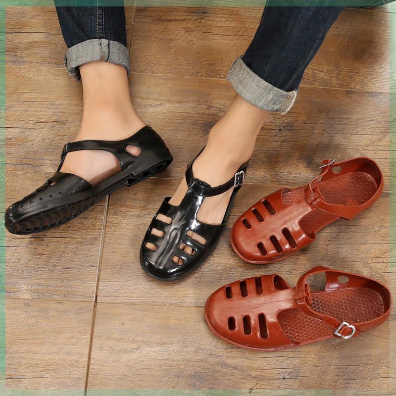 Giày Sandal Nhựa Đục Lỗ Kiểu Retro Thời Trang Mùa Hè Cho Nam