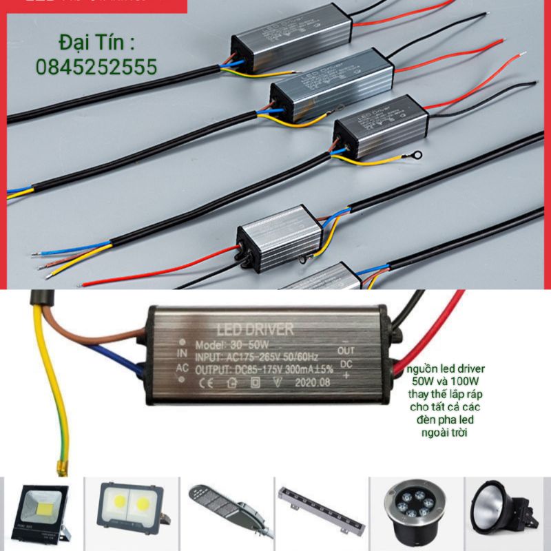 NGUỒN ĐÈN LED DRIVER 50W - 100W + CHIP LED 50W HÀN SẴN