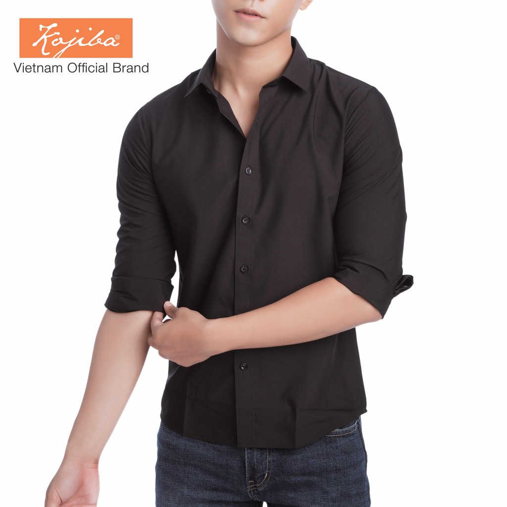 Áo sơ mi nam Kojiba dài tay công sở dáng ôm (Đen) | BigBuy360 - bigbuy360.vn
