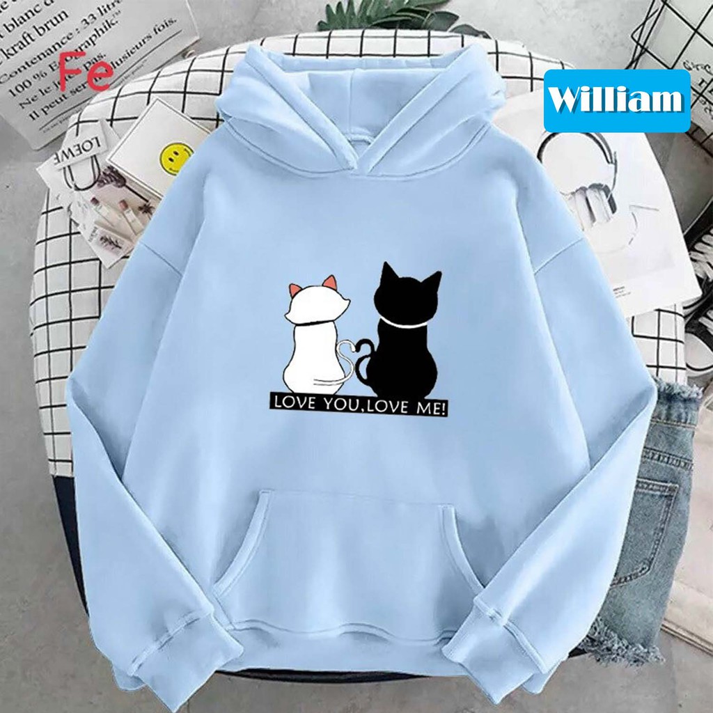FREESHIP_50K] Áo hoodie nam nữ nỉ ngoại in hình mèo William - DS84 ...