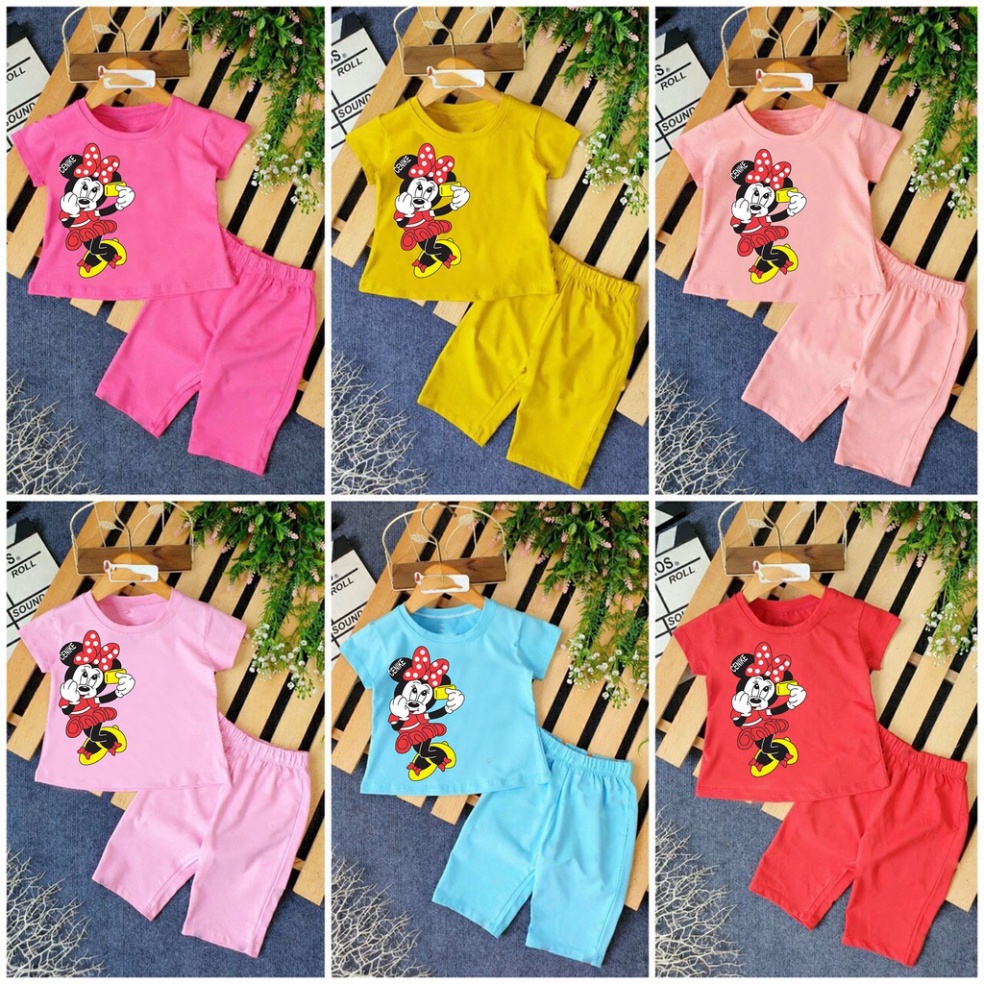 ( Khuyến mãi ) Combo 6 Bộ đồ hình mecki chụp ảnh xinh đẹp cho bé gái cho bé từ 6-28kg.BDBG49. .