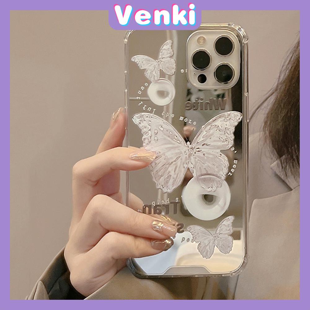 Ốp điện thoại túi khí acrylic tráng gương HD họa tiết bướm thích hợp cho iPhone 11 13 pro max 12 pro max 7 plus xr