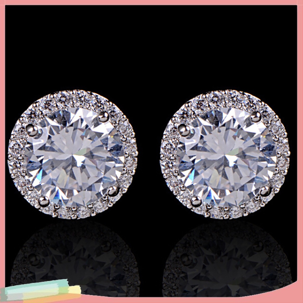 Bông Tai Mạ Bạc Đính Đá Zircon Thời Trang Dành Cho Nữ