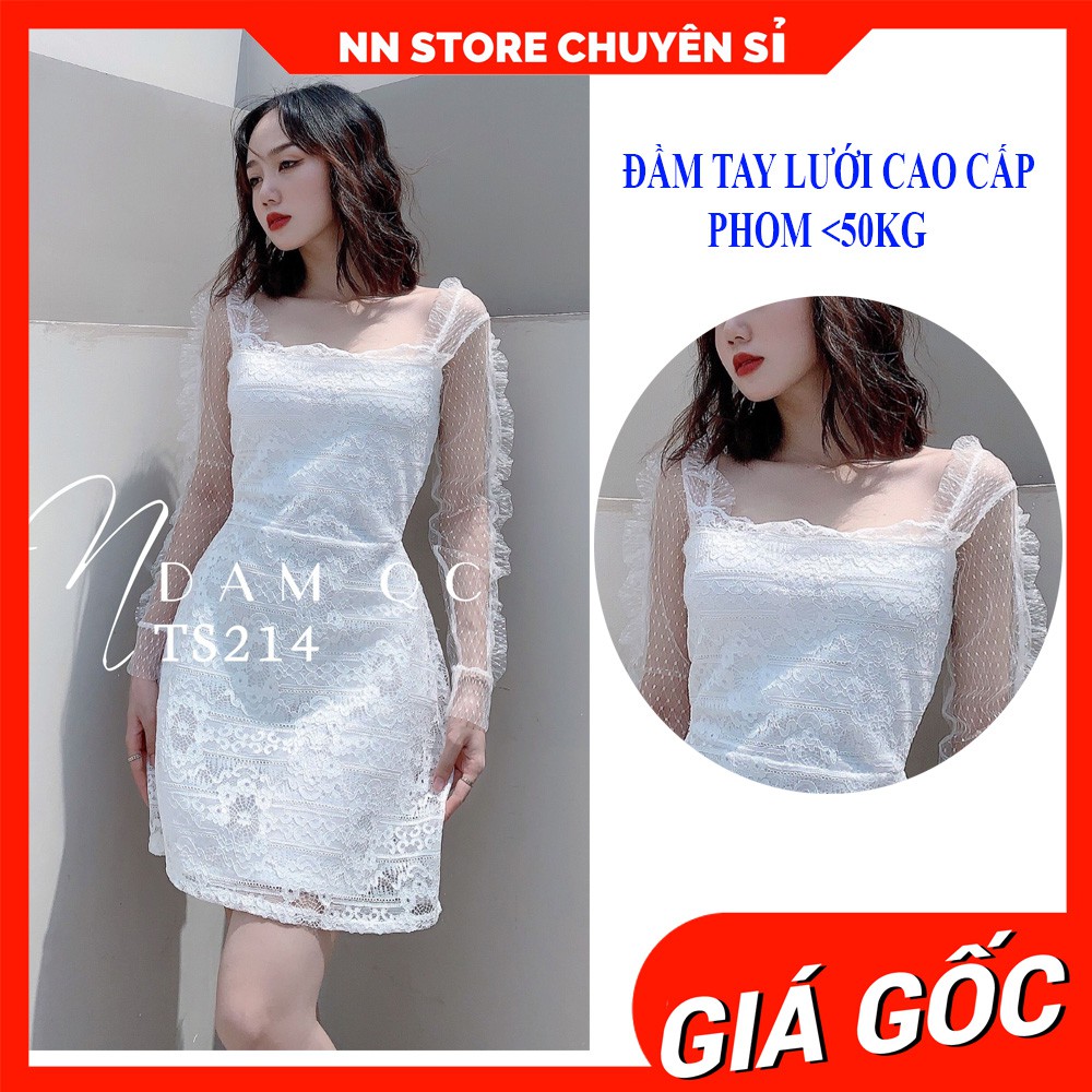 ĐẦM REN TAY DÀI CỰC XINH TS214 ⚡HÀNG ĐẸP⚡ẢNH THẬT⚡ ĐẦM NỮ ĐI TIỆC ⚡ ĐẦM NỮ ĐƠN GIẢN ⚡ ĐẦM NỮ SANG TRỌNG