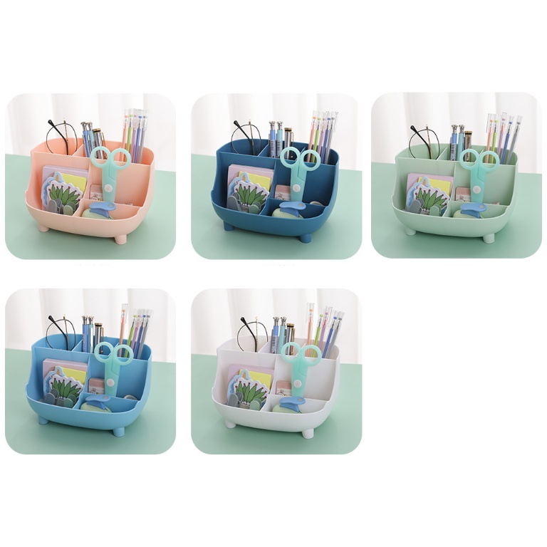 Ống đựng bút 6 ngăn pastel CB32 ống cắm viết dễ thương