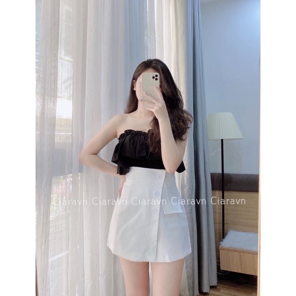 Chân váy vạt cúc