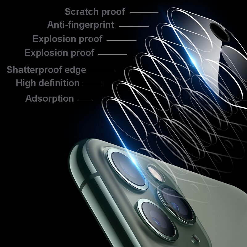 Kính cường lực bảo vệ camera 9D toàn phần thích hợp cho Iphone 11 Pro Max Xs Max XR 6 6S 7 8 Plus