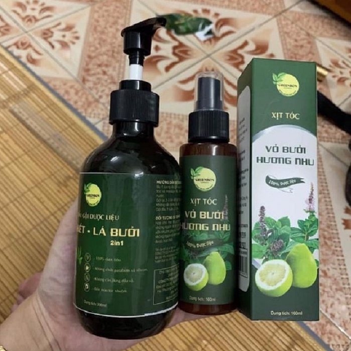 Dầu gội dược liệu Bồ kết – Lá bưởi 2in1 GREENBON,100% Chiết xuất từ thiên nhiên