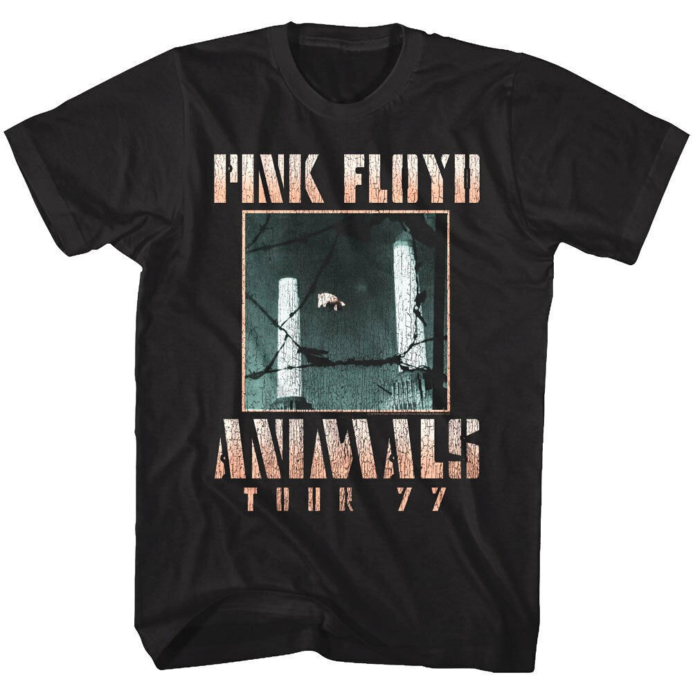 sportwear round neck 100% cotton t-shirt Pink Floyd Animals movement Album Tour 1977 Vintage Cover Art Pig Rock Merch Men's pure cotton T-shirts Birthday Gift