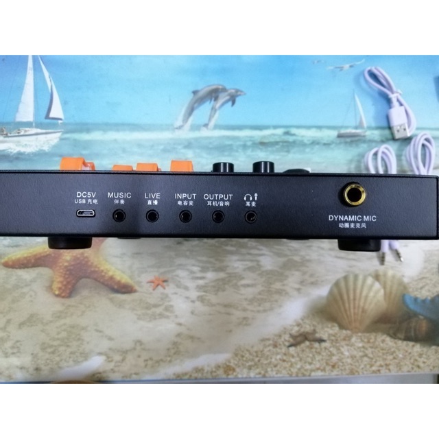 [Mã 44ELSALE2 giảm 7% đơn 300K] Sound card thu âm livestream V11 Aqta kèm dây kết nối bh 6 tháng