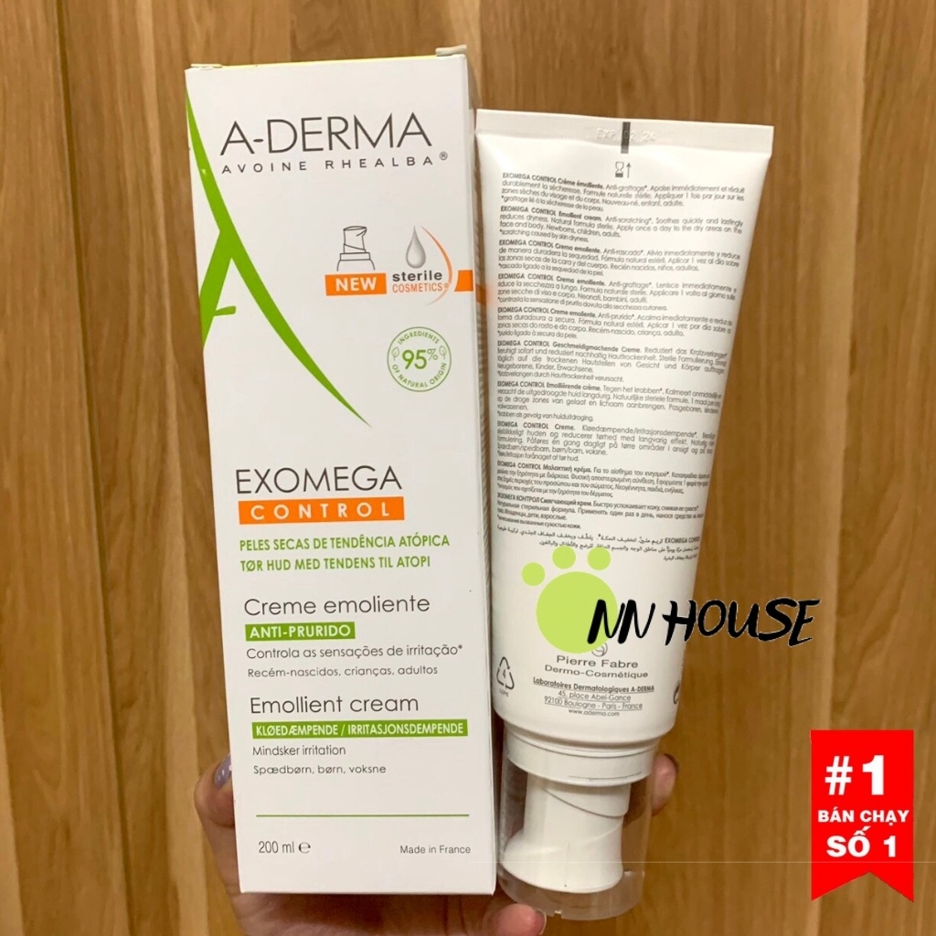 Kem dưỡng ẩm da khô, ngứa Aderma Exomega Control Cream - Kem làm dịu da, chống lão hoá chăm sóc da cho bé từ sơ sinh