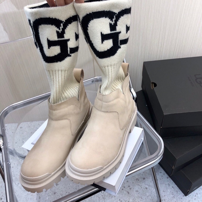 Bốt len cổ cao phối da nhung cao cấp UGG