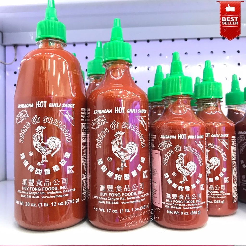 HÀNG MỸ-Tương ớt con gà Sriracha xay nhuyễn - 0 CALO