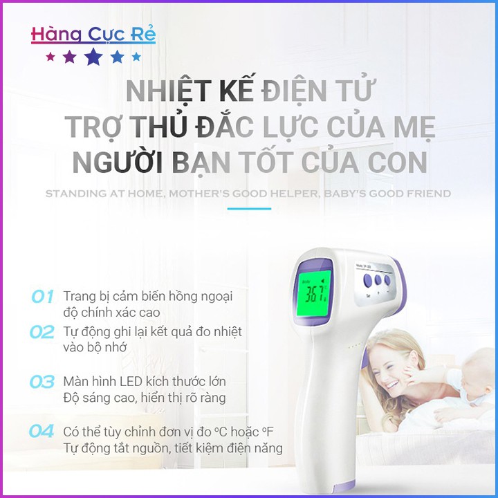 Nhiệt kế hồng ngoại đo trán, đo tai, đo cơ thể, không cần tiếp xúc, độ chính xác cao - Shop Hàng Cực Rẻ