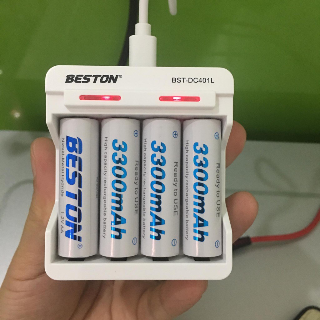 Pin sạc BESTON AA/AAA 1.2V và bộ sạc 2 khe/4 khe/ 8 khe / pin 9V 1000mAh