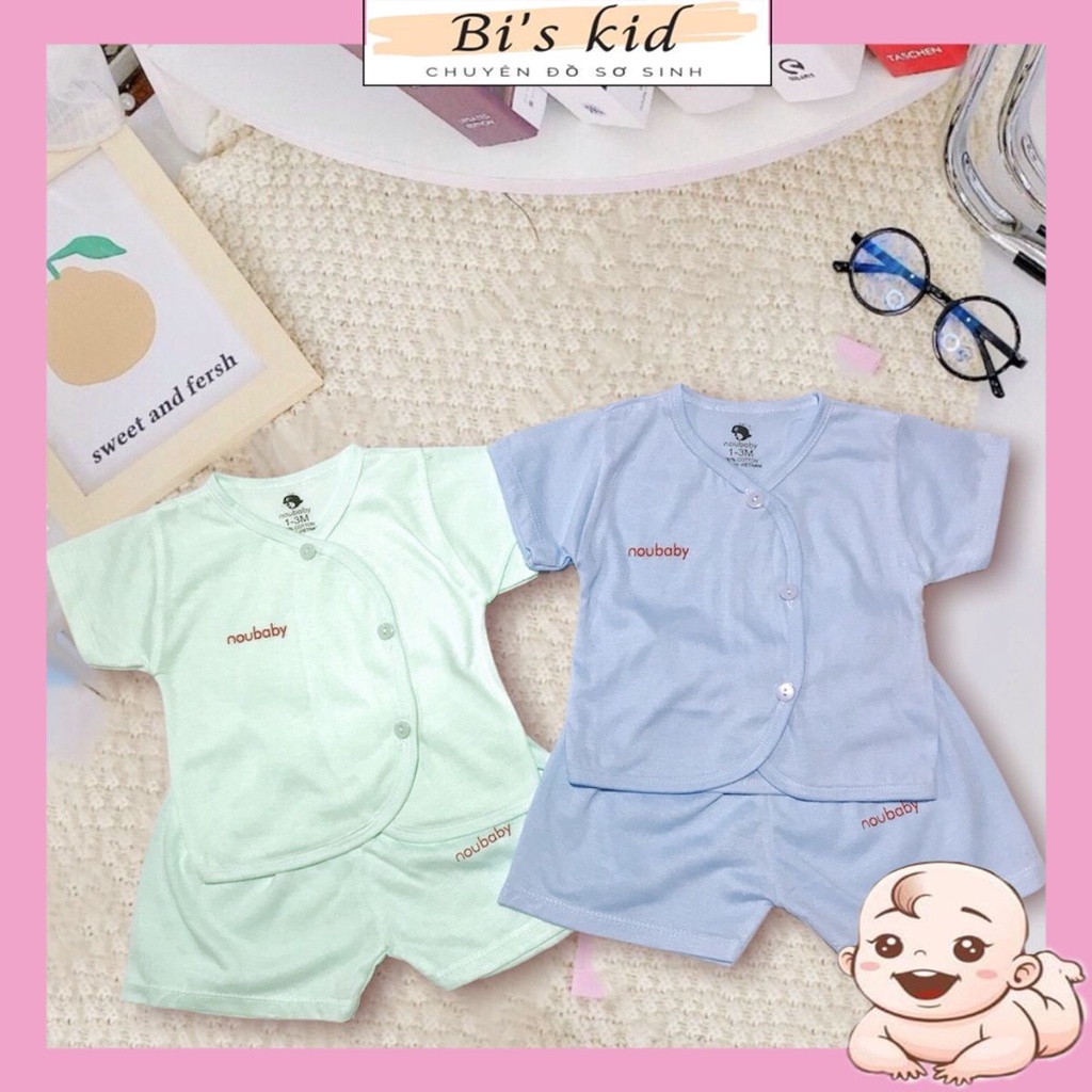 Quần áo sơ sinh cộc tay cotton Nou cho bé từ 3-8kg