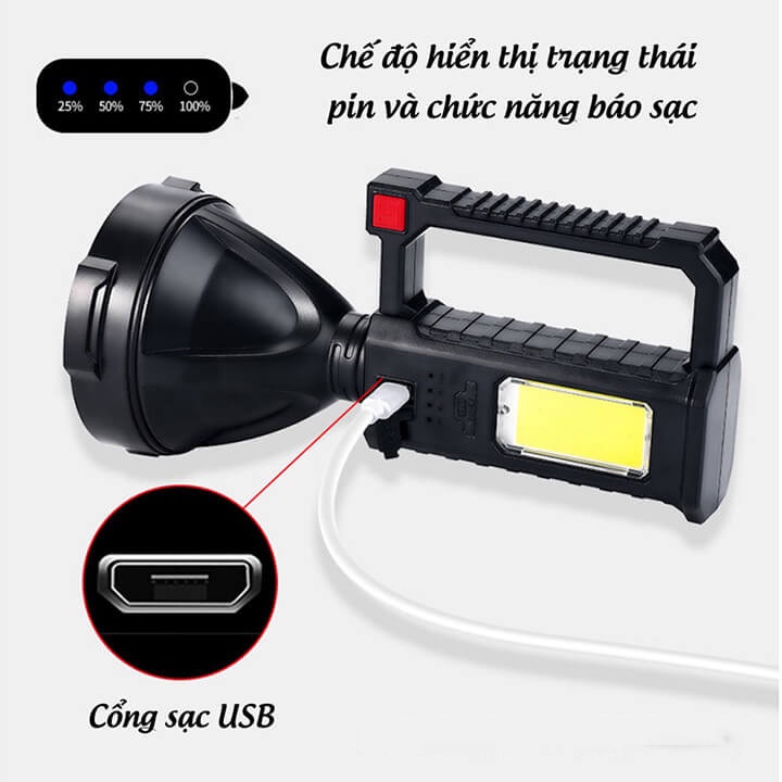 Đèn bin L _832 to siêu sáng có quai xách