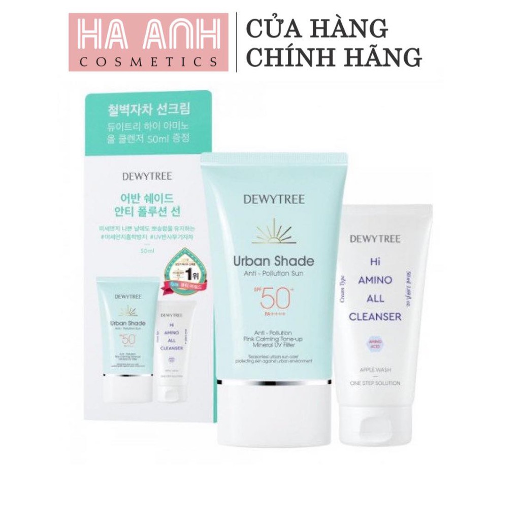 Set Kem Chống Nắng Dewytree (Kem Chống Nắng Dewytree SPF50+ PA++++ 50ml + Sữa Rửa Mặt Dewytree 50ml)