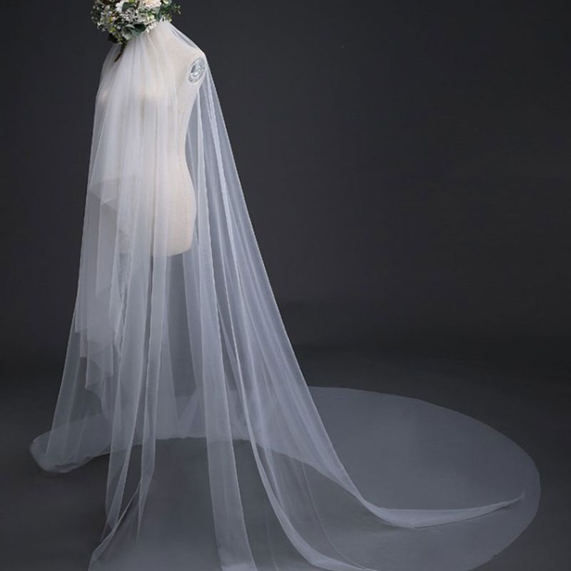 Mạng Che Mặt Bằng Vải Lưới Màu Nude Siêu Dài Dùng Chụp Ảnh Cưới