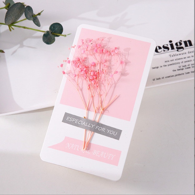 Thiệp hoa khô cao cấp quà tặng chúc mừng sinh nhật, tình yêu, ngày nhà giáo BAG U THIEPHOAKHO064